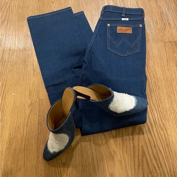 STAUD + WRANGLER THE STRAIGHT CUT JEAN DARK RINSE - Picture 2 of 8